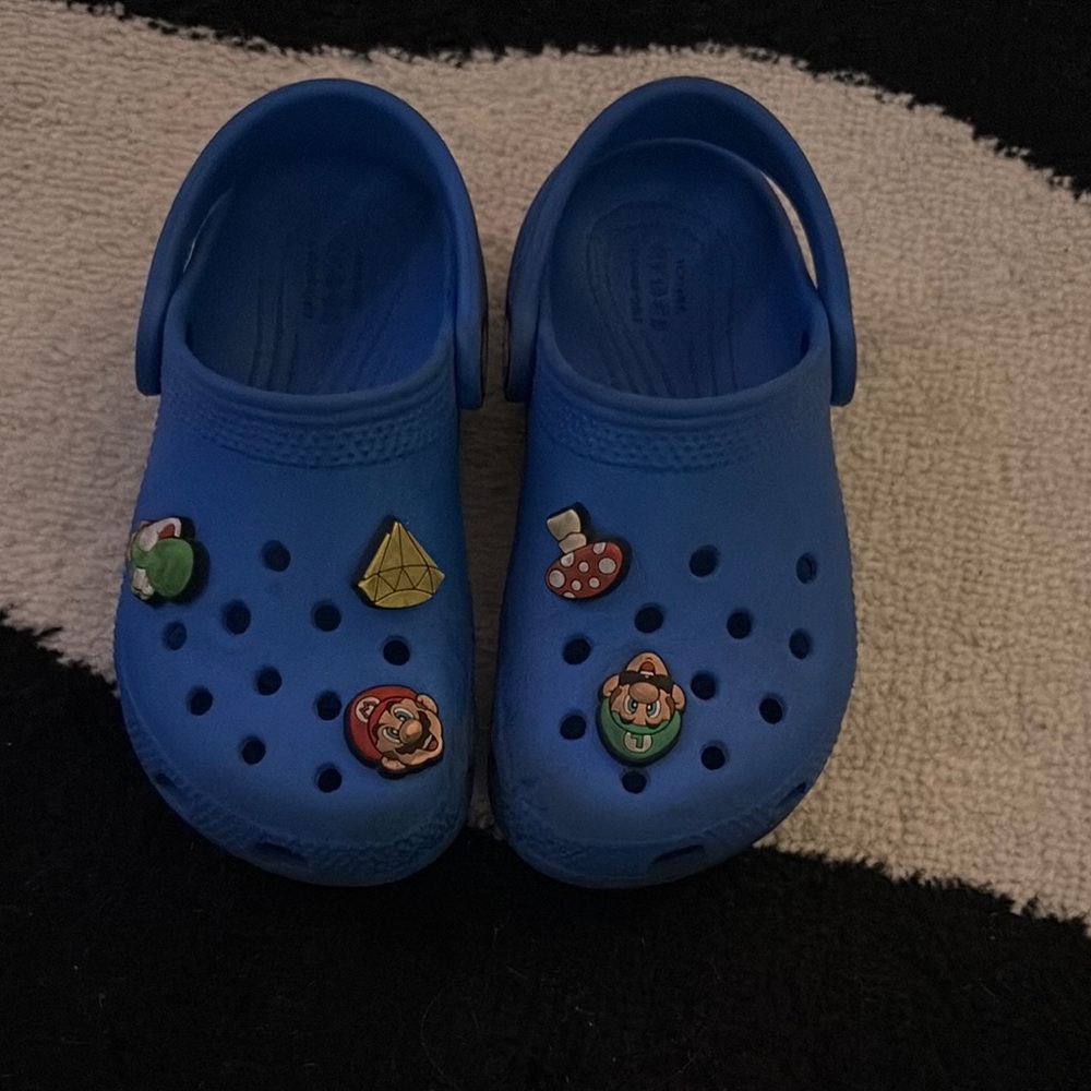 CROCS Kids Blue Slippers with Character Charms